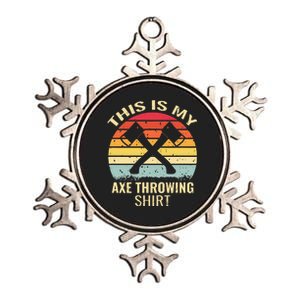 Axe Throwing Throw Retro Axe Throwing Hatchet Metallic Star Ornament