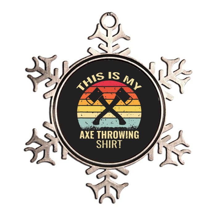 Axe Throwing Throw Retro Axe Throwing Hatchet Metallic Star Ornament