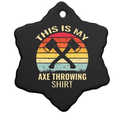 Axe Throwing Throw Retro Axe Throwing Hatchet Ceramic Star Ornament