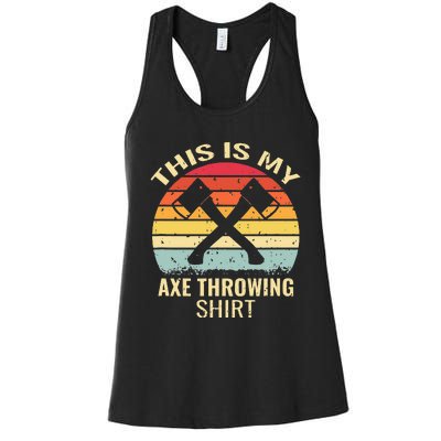 Axe Throwing Throw Retro Axe Throwing Hatchet Women's Racerback Tank