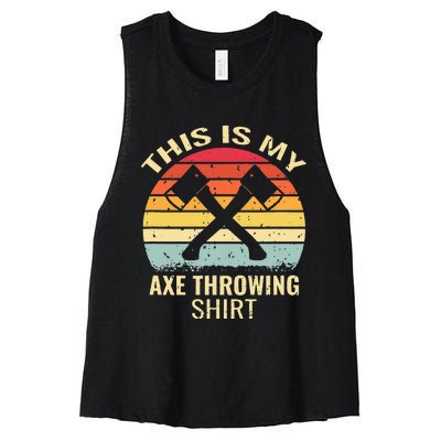 Axe Throwing Throw Retro Axe Throwing Hatchet Women's Racerback Cropped Tank