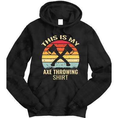 Axe Throwing Throw Retro Axe Throwing Hatchet Tie Dye Hoodie