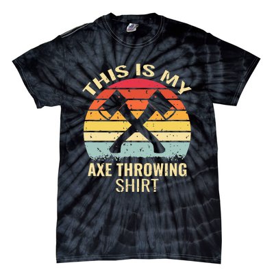 Axe Throwing Throw Retro Axe Throwing Hatchet Tie-Dye T-Shirt