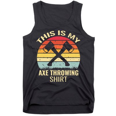Axe Throwing Throw Retro Axe Throwing Hatchet Tank Top