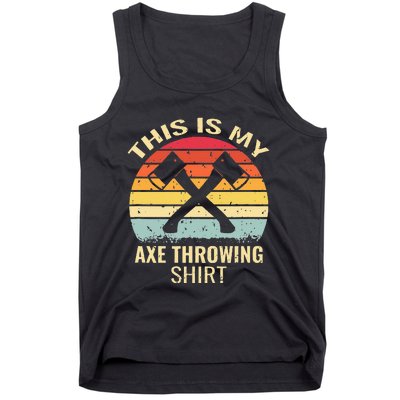 Axe Throwing Throw Retro Axe Throwing Hatchet Tank Top