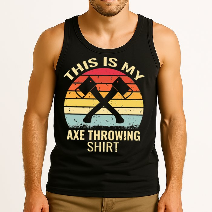 Axe Throwing Throw Retro Axe Throwing Hatchet Tank Top