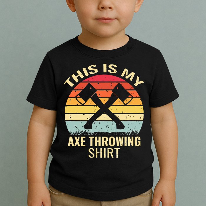Axe Throwing Throw Retro Axe Throwing Hatchet Toddler T-Shirt