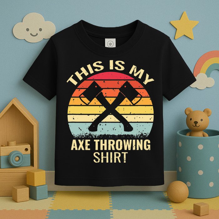 Axe Throwing Throw Retro Axe Throwing Hatchet Toddler T-Shirt
