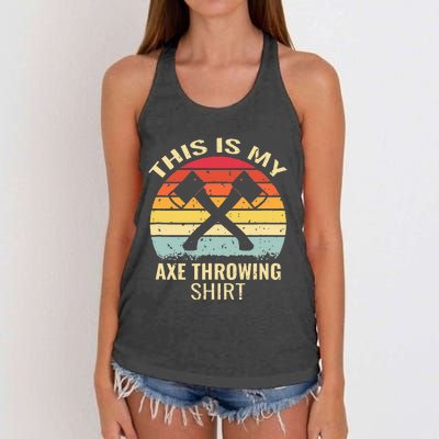 Axe Throwing Throw Retro Axe Throwing Hatchet Women's Knotted Racerback Tank