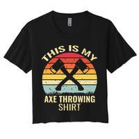 Axe Throwing Throw Retro Axe Throwing Hatchet Women's Crop Top Tee