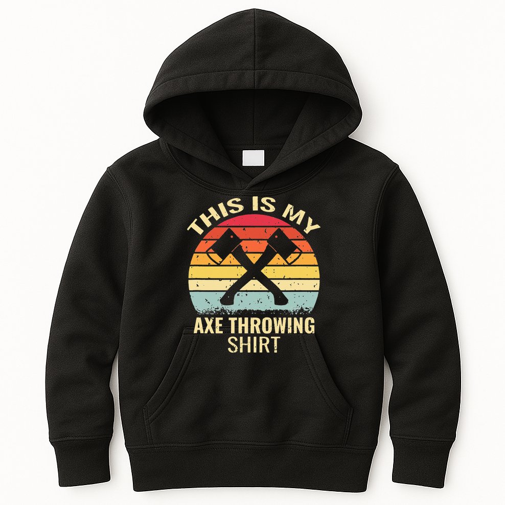 Axe Throwing Throw Retro Axe Throwing Hatchet Kids Hoodie