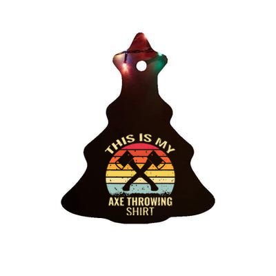 Axe Throwing Throw Retro Axe Throwing Hatchet Ceramic Tree Ornament