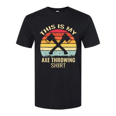 Axe Throwing Throw Retro Axe Throwing Hatchet Softstyle® CVC T-Shirt