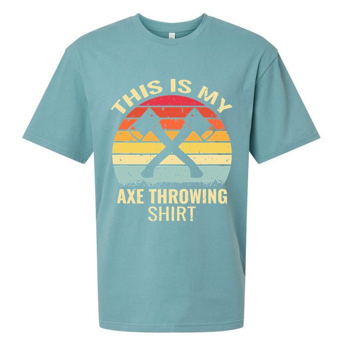 Axe Throwing Throw Retro Axe Throwing Hatchet Sueded Cloud Jersey T-Shirt