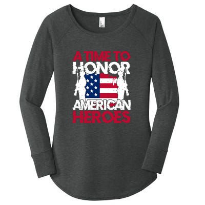 A Time To Honor Americas Heroes Memorial Day Gift Women's Perfect Tri Tunic Long Sleeve Shirt