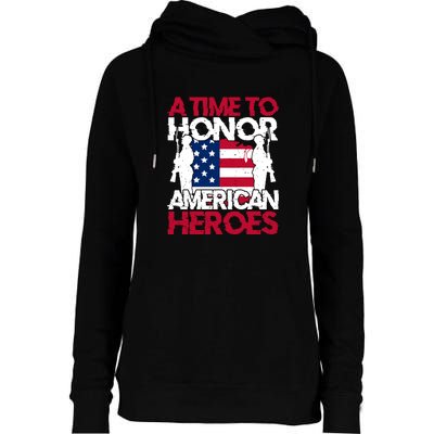 A Time To Honor Americas Heroes Memorial Day Gift Womens Funnel Neck Pullover Hood