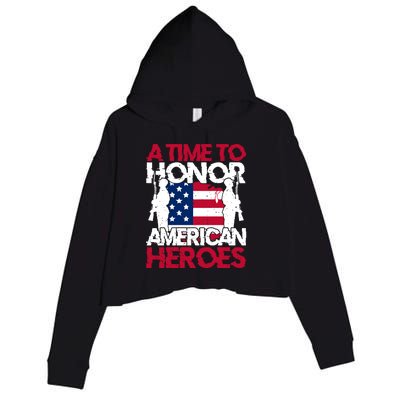 A Time To Honor Americas Heroes Memorial Day Gift Crop Fleece Hoodie