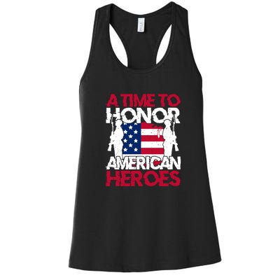 A Time To Honor Americas Heroes Memorial Day Gift Women's Racerback Tank