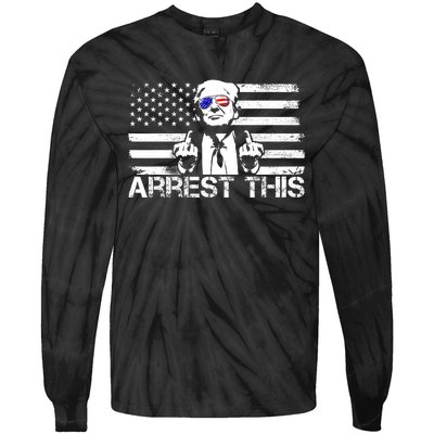 Arrest This Trump Fingers Pro Trump 2024 Trump Arrest This Tie-Dye Long Sleeve Shirt