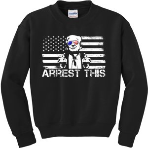 Arrest This Trump Fingers Pro Trump 2024 Trump Arrest This Kids Sweatshirt