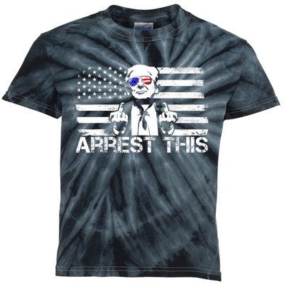 Arrest This Trump Fingers Pro Trump 2024 Trump Arrest This Kids Tie-Dye T-Shirt