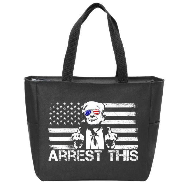 Arrest This Trump Fingers Pro Trump 2024 Trump Arrest This Zip Tote Bag