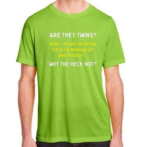 Are They Twins Hilarious Daddy Joke Fathers Day Adult ChromaSoft Performance T-Shirt