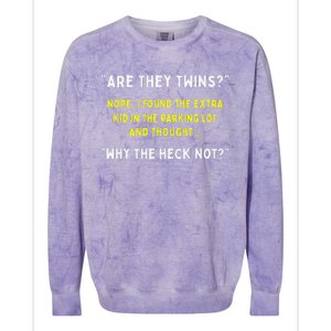 Are They Twins Hilarious Daddy Joke Fathers Day Colorblast Crewneck Sweatshirt