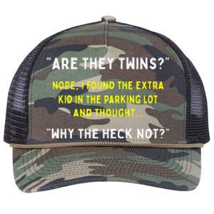 Are They Twins Hilarious Daddy Joke Fathers Day Retro Rope Trucker Hat Cap