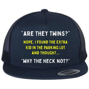 Are They Twins Hilarious Daddy Joke Fathers Day Flat Bill Trucker Hat