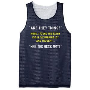 Are They Twins Hilarious Daddy Joke Fathers Day Mesh Reversible Basketball Jersey Tank