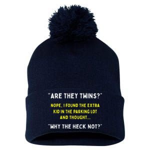 Are They Twins Hilarious Daddy Joke Fathers Day Pom Pom 12in Knit Beanie