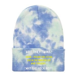 Are They Twins Hilarious Daddy Joke Fathers Day Tie Dye 12in Knit Beanie