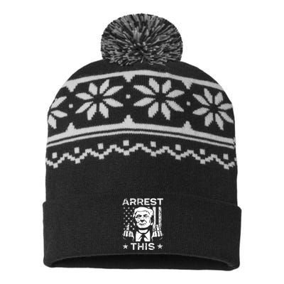 Arrest This Trump Fingers Pro Trump 2024 Trump Arrest This USA-Made Snowflake Beanie