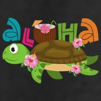 Aloha Tropical Turtle Vacation 7 Panel Mesh Trucker Snapback Hat