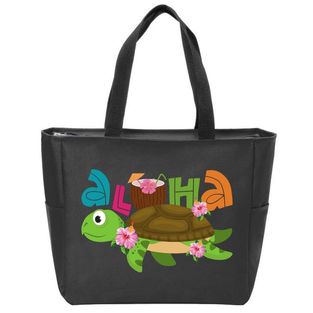 Aloha Tropical Turtle Vacation Zip Tote Bag
