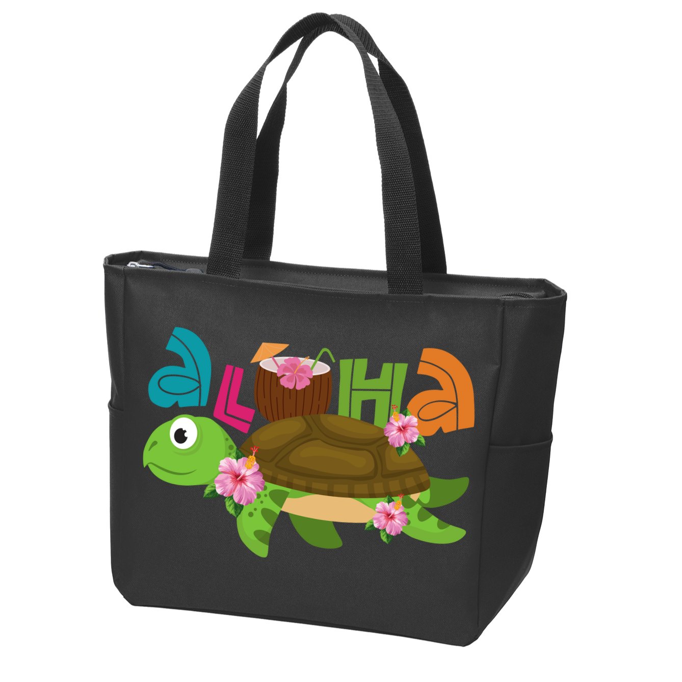 Aloha Tropical Turtle Vacation Zip Tote Bag