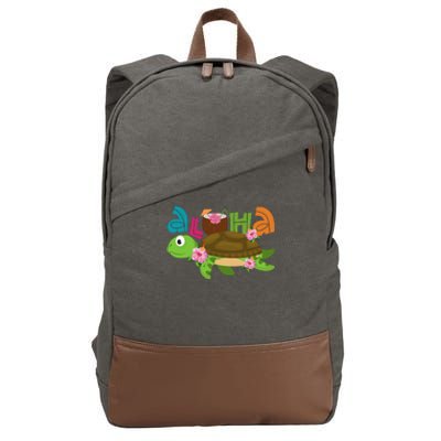 Aloha Tropical Turtle Vacation Cotton Canvas Backpack