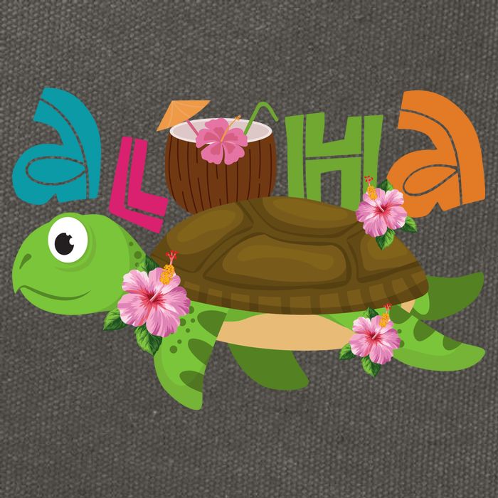 Aloha Tropical Turtle Vacation Cotton Canvas Backpack