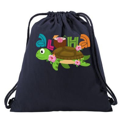 Aloha Tropical Turtle Vacation Drawstring Bag