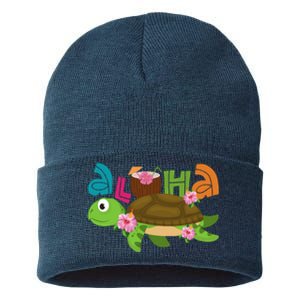 Aloha Tropical Turtle Vacation Sustainable Knit Beanie