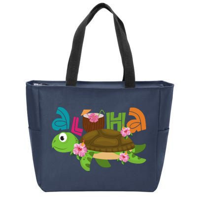 Aloha Tropical Turtle Vacation Zip Tote Bag