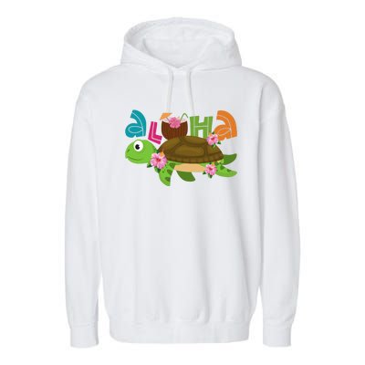 Aloha Tropical Turtle Vacation Garment-Dyed Fleece Hoodie