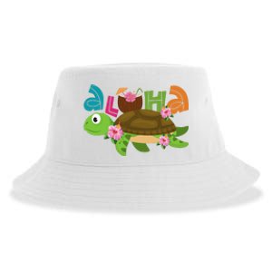 Aloha Tropical Turtle Vacation Sustainable Bucket Hat