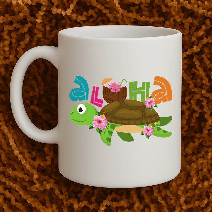 Aloha Tropical Turtle Vacation Mug