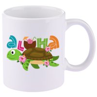 Aloha Tropical Turtle Vacation 11oz C Handle Ceramic Mug