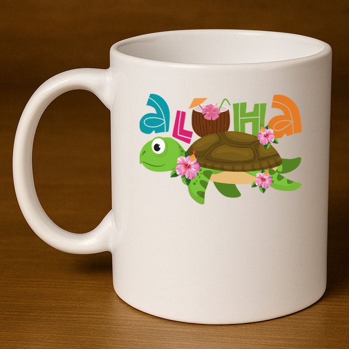 Aloha Tropical Turtle Vacation 11oz C Handle Ceramic Mug