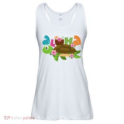 Aloha Tropical Turtle Vacation Ladies Essential Flowy Tank
