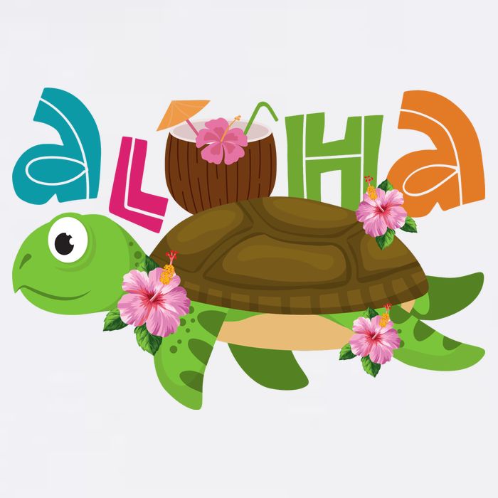 Aloha Tropical Turtle Vacation Flat Bill Trucker Hat