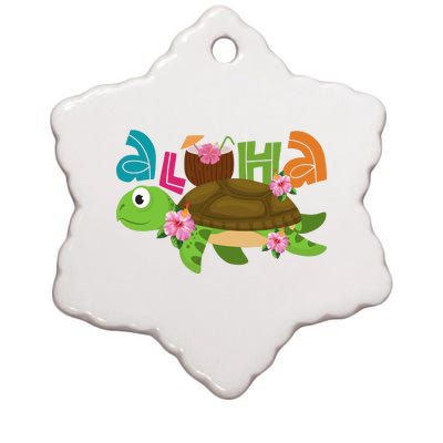 Aloha Tropical Turtle Vacation Ceramic Star Ornament